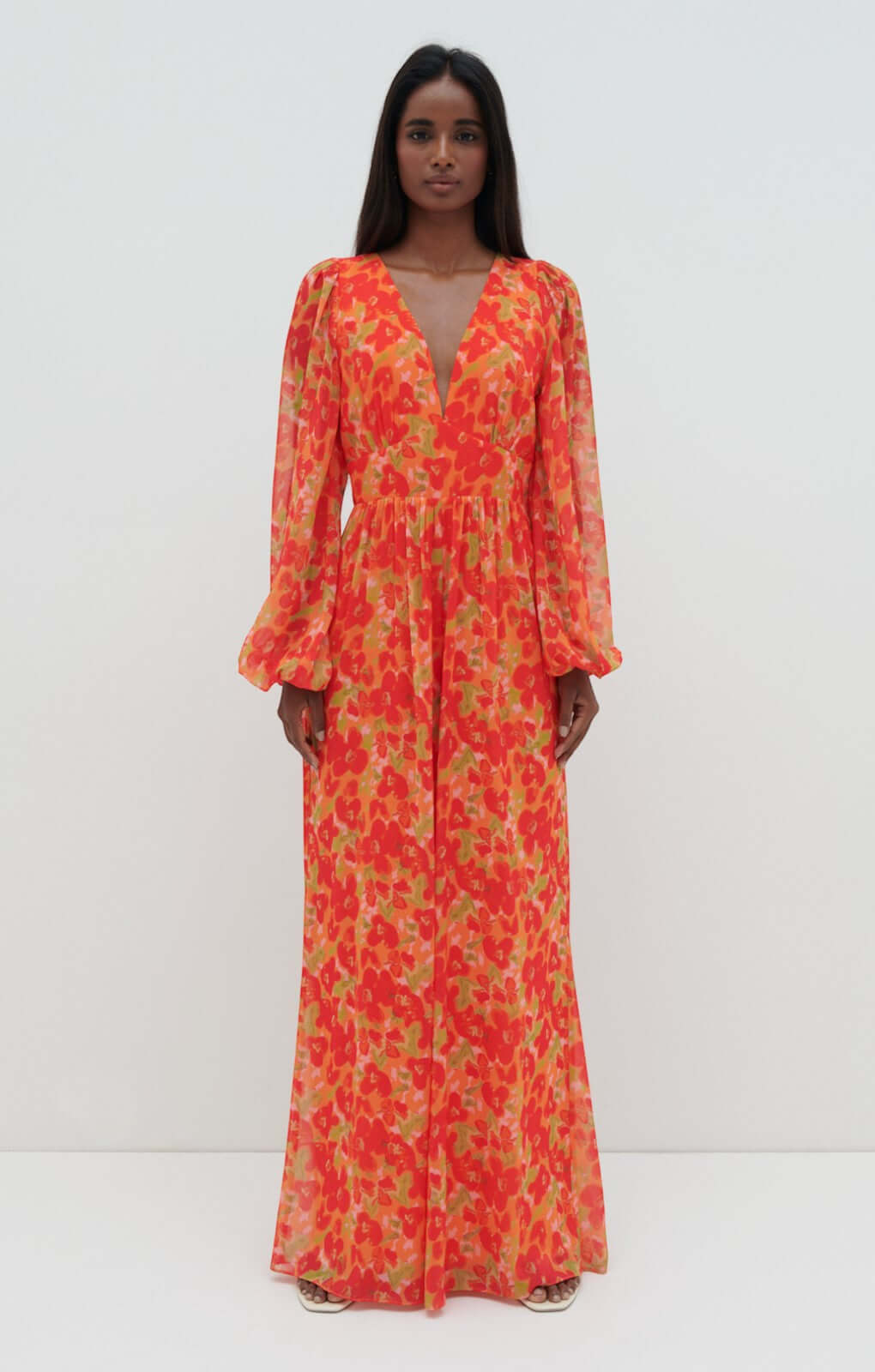 Pretty Lavish Olivette Red and Orange Floral Jumpsuit