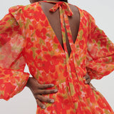 Pretty Lavish Olivette Red and Orange Floral Jumpsuit