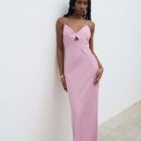 Pretty Lavish Onyx Cut Out Pastel Lilac Maxi Dress
