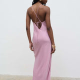 Pretty Lavish Onyx Cut Out Pastel Lilac Maxi Dress