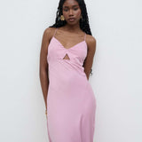Pretty Lavish Onyx Cut Out Pastel Lilac Maxi Dress