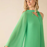 Ro&Zo Oona Green Chiffon One Shoulder Maxi Dress