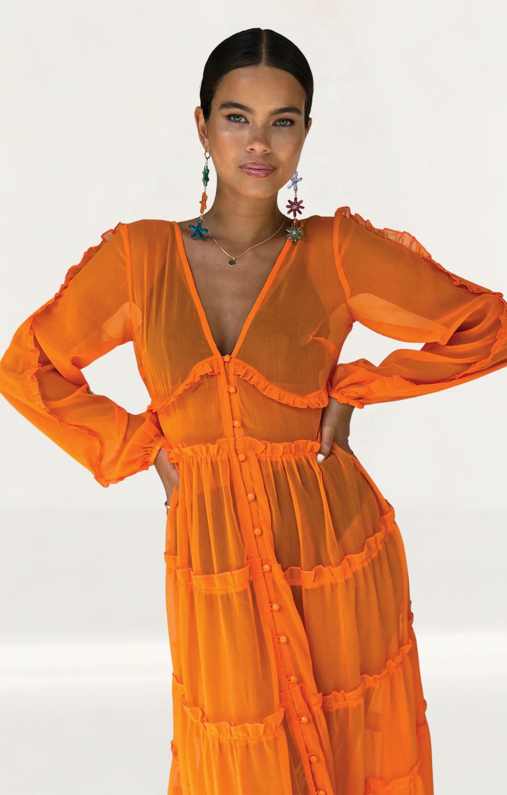 Never Fully Dressed Orange Clemmie Dress
