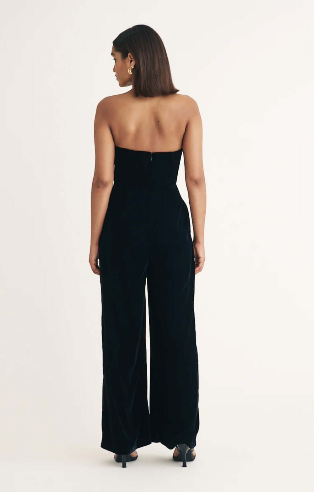 Nobody's Child Black Velvet Strapless Jumpsuit