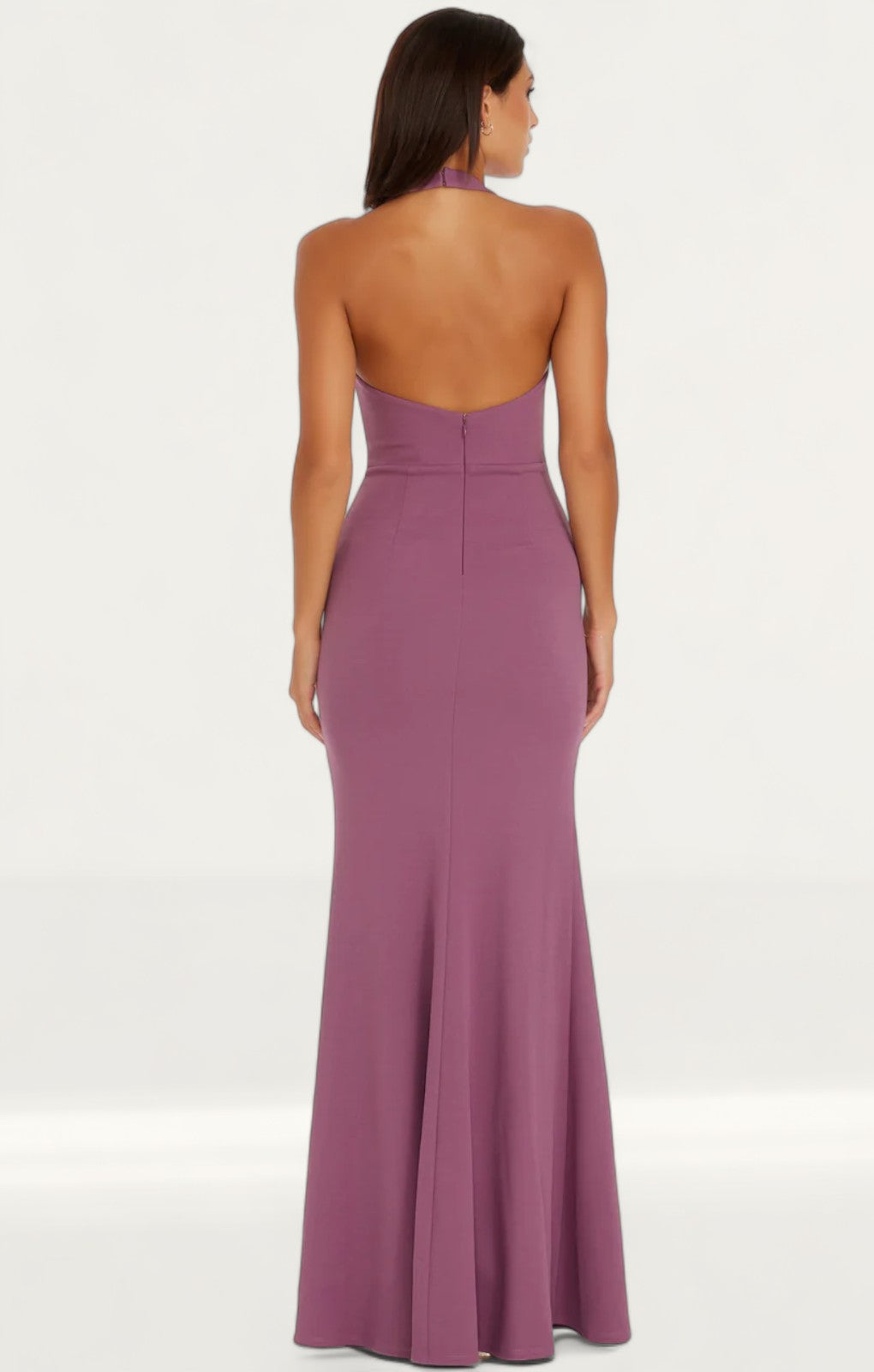 Dress The Population Halter Neck Paige Orchid Maxi Dress
