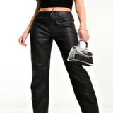 Asos Design Slim Straight Jean In Coated Black