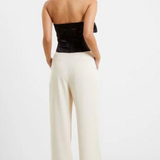 French Connection Satin Top With Ruffle Detail In Black