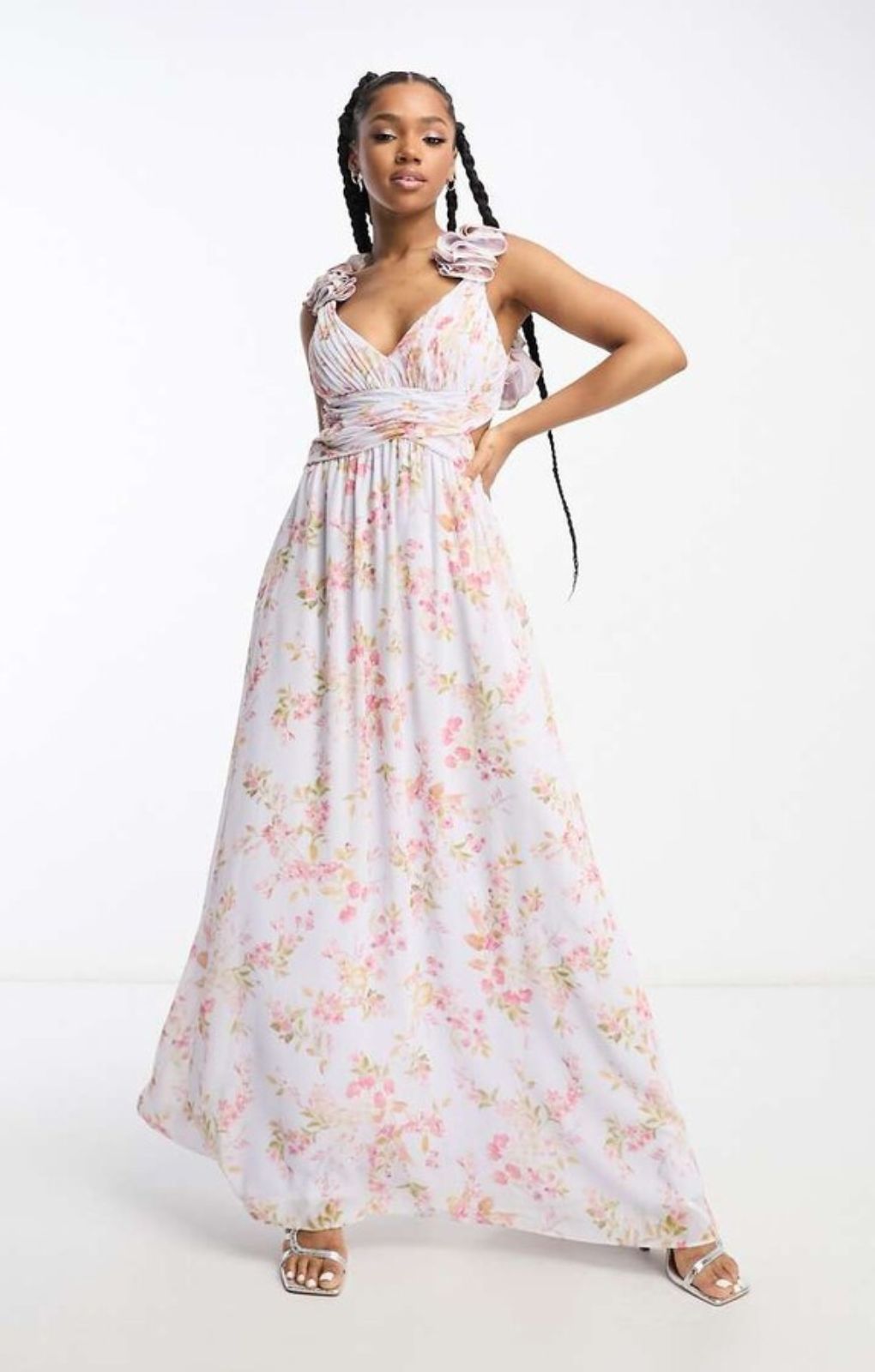 forever new floral maxi dress Forever New ruffle maxi dress in red and lime floral