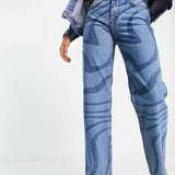 Only Dad Straight Leg Jean In Blue Swirl
