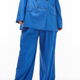 Topshop Curve Mensy Trousers In Blue Tonic