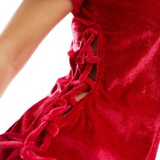 Bolongaro Trevor Tie Up Velvet Mini Dress In Berry