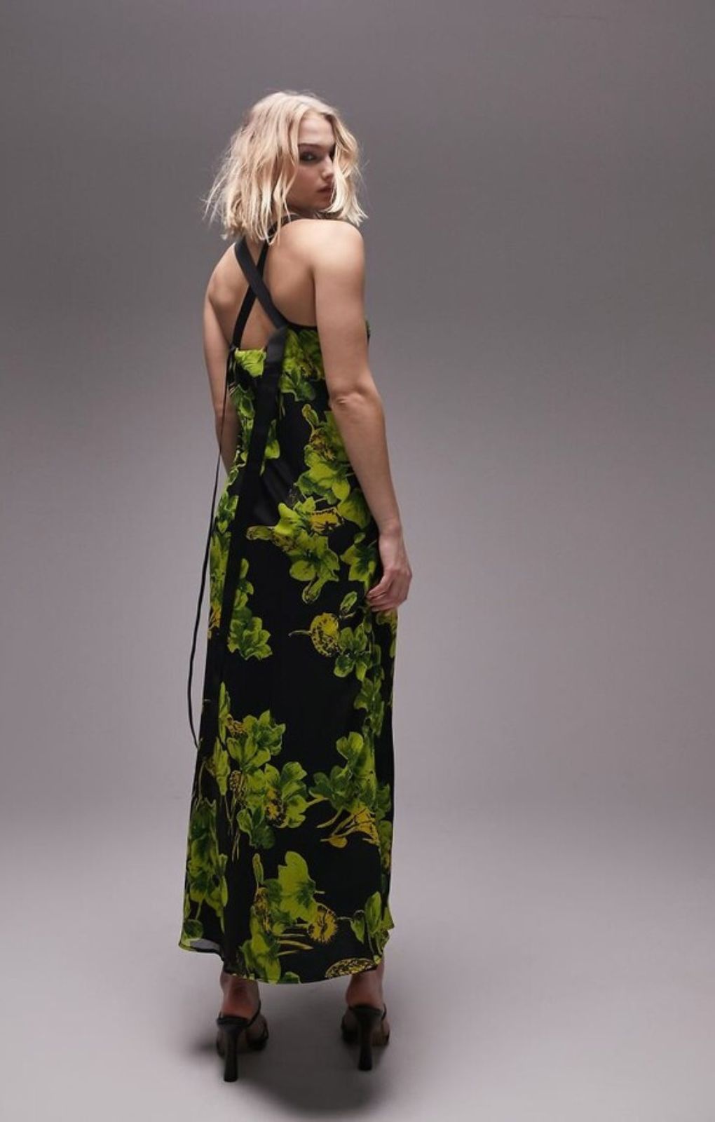 topshop floral print midi dress Topshop Curve printed midi wrap dress in blurred floral print