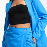 Only Tall Wrap Mini Skirt In Bright Blue