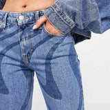 Only Dad Straight Leg Jean In Blue Swirl