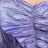 Collective The Label Petite Exclusive Metallic Pleated 3D Heart Mini Dress In Iridescent