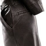 Reclaimed Vintage Washed Leather Midi Skirt