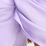 Forever New Petite Off Shoulder Mini Dress In Lilac Satin