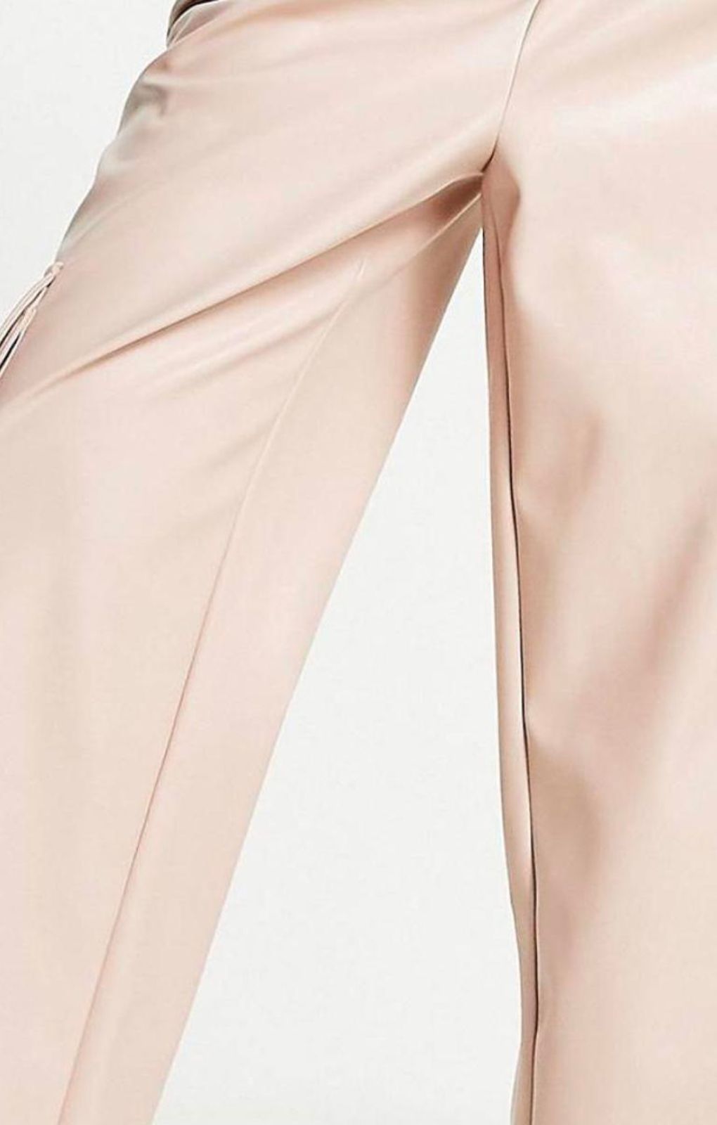 Miss Selfridge Faux Leather Wide Leg Cargo Trouser In Taupe – trousers by Miss Selfridge, available to rent from Hirestreet