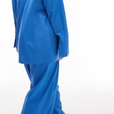 Topshop Curve Mensy Trousers In Blue Tonic