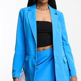 Only Tall Wrap Mini Skirt In Bright Blue