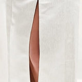 Pieces Deep V Bodycon Satin Midi Dress With Front Slit In Cream