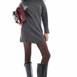 Pimkie High Neck Knitted Mini Jumper Dress in Charcoal
