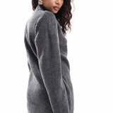 Pimkie High Neck Knitted Mini Jumper Dress in Charcoal