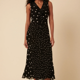 Nobody's Child Poppy Delevingne Black Polka Dot Pandora Midi Dress