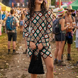 Nobody's Child Poppy Delevingne Crochet Violet Mini Dress
