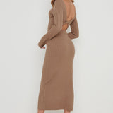 Pretty Lavish Adora Twist Knot Back Taupe Midaxi Dress – dresses by Pretty Lavish, available to rent from Hirestreet