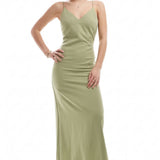 ASOS Bridesmaid Crepe Cami Maxi Dress in Olive