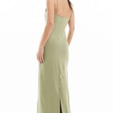 ASOS Bridesmaid Crepe Cami Maxi Dress in Olive