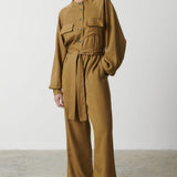 Pretty Lavish Brooke Belted Khaki Jumpsuit