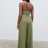 Pretty Lavish Campbell Bandeau Olive Jumpsuit