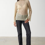 Pretty Lavish Fraser Sheer Gold Plisse Top – tops by Pretty Lavish, available to rent from Hirestreet