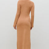 Pretty Lavish Hazel Knit Tan Blush Maxi Dress