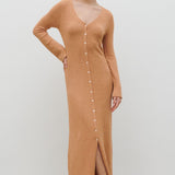 Pretty Lavish Hazel Knit Tan Blush Maxi Dress