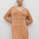 Pretty Lavish Hazel Knit Tan Blush Maxi Dress