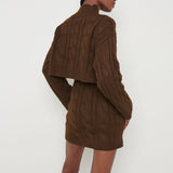 Pretty Lavish Hunter Cable Knit Cropped Brown Jumper – tops by Pretty Lavish, available to rent from Hirestreet