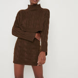 Pretty Lavish Hunter Cable Knit Cropped Brown Jumper – tops by Pretty Lavish, available to rent from Hirestreet