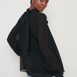 Pretty Lavish Romy Cut Out High Neck Black Blouse – tops by Pretty Lavish, available to rent from Hirestreet