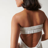 Pretty Lavish Sasha Metallic Silver Maxi Dress – dresses by Pretty Lavish, available to rent from Hirestreet