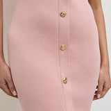 Pretty Lavish Taylor Button Pastel Pink Knit Mini Dress