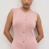 Pretty Lavish Taylor Button Pastel Pink Knit Mini Dress