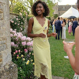 Pretty Lavish Robin Lace Trim Pear Sorbet Yellow Slip Maxi Dress