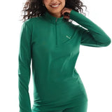Puma Evolve 1/4 Zip Training Top in Olive Green