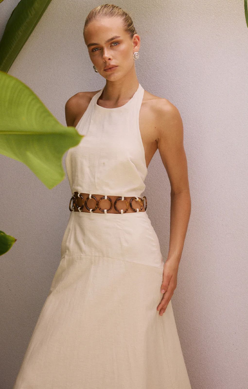 Runaway the Label Rafina Sand Cut Out Maxi Dress