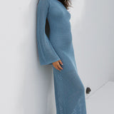 Runaway The Label Rosalie Steel Crochet Maxi Dress