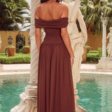 Runaway The Label Manalla Brown Maxi Dress