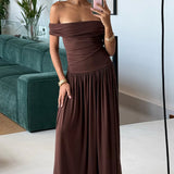 Runaway The Label Manalla Brown Maxi Dress